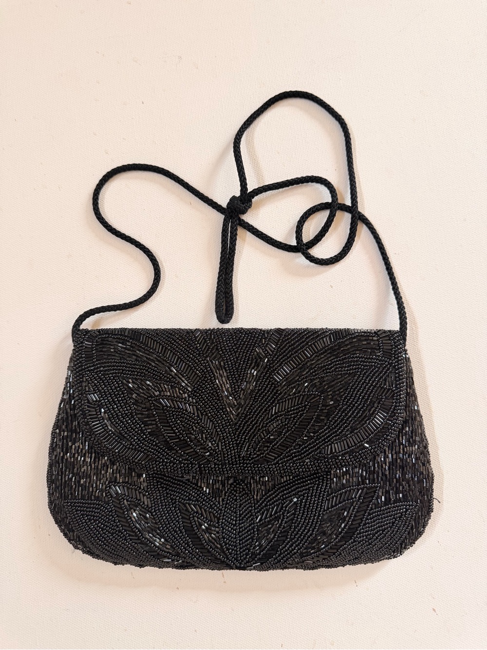 Preston York black beaded hand bag